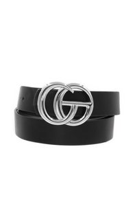 G Vegan Leather Double Buckle Belt
