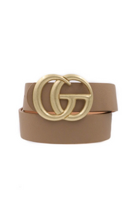 G Vegan Leather Double Buckle Belt