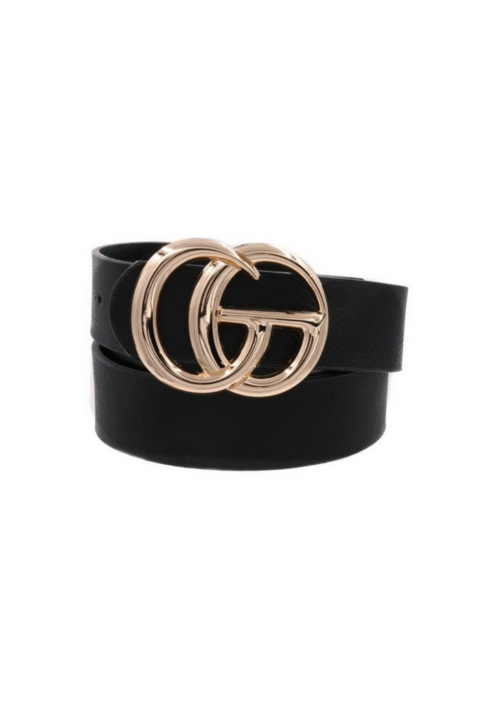 G Vegan Leather Double Buckle Belt