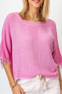 Cotton+Linen Mix Crop Top