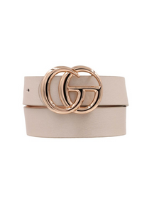 G Vegan Leather Double Buckle Belt