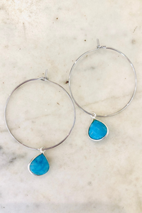 1" Mini Hoops ~ Gem Teardrop-6-11MM