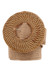 Basket Weave Straw Belt