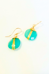 Wire Wrapped Gemstone Earrings