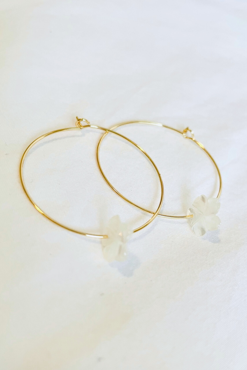 Mini Plumeria Hoop Earrings