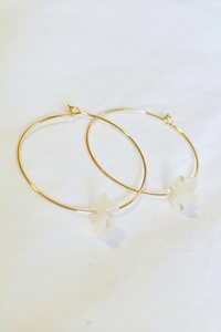 Mini Plumeria Hoop Earrings