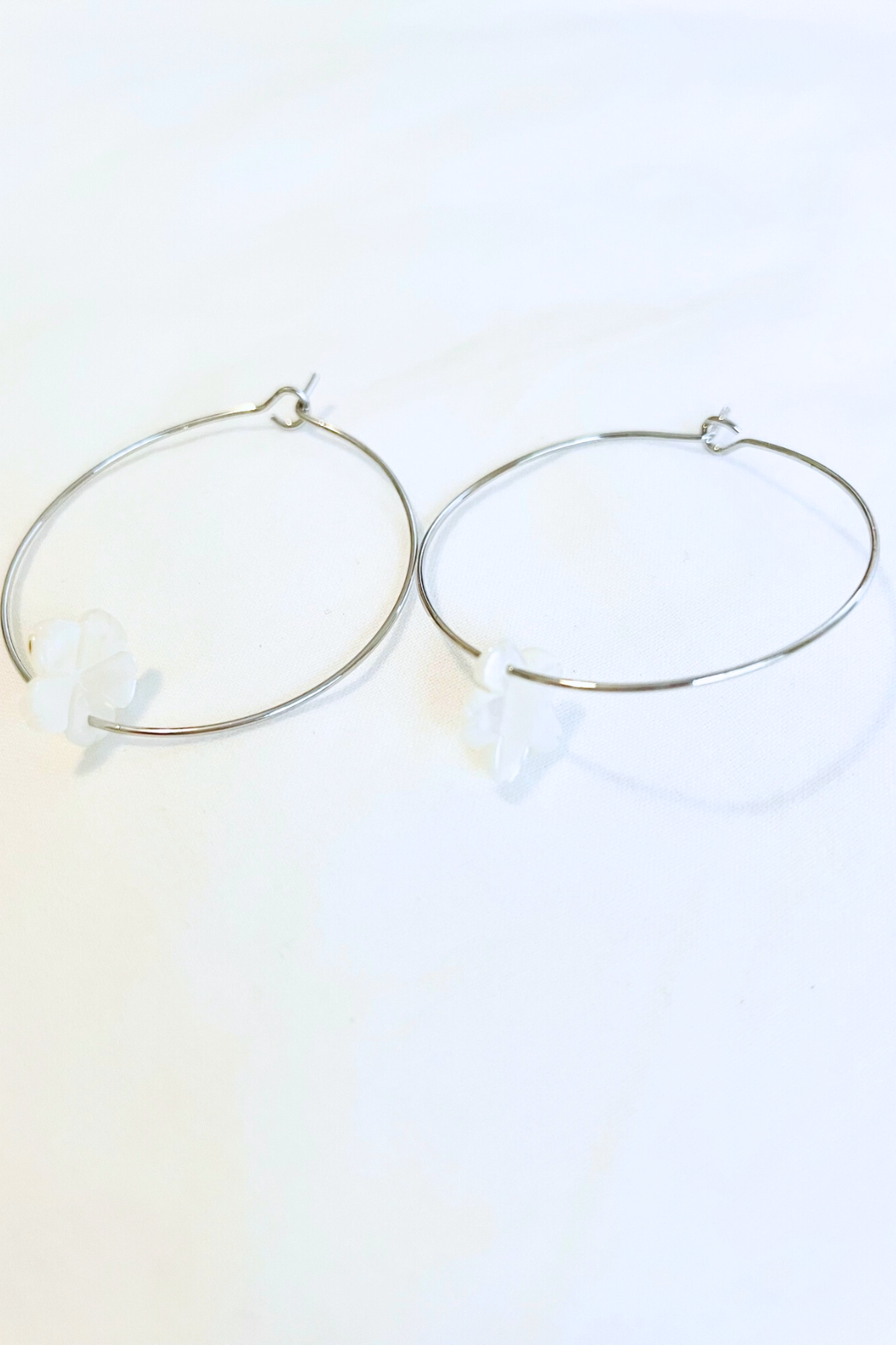 Mini Plumeria Hoop Earrings