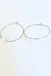 Mini Plumeria Hoop Earrings