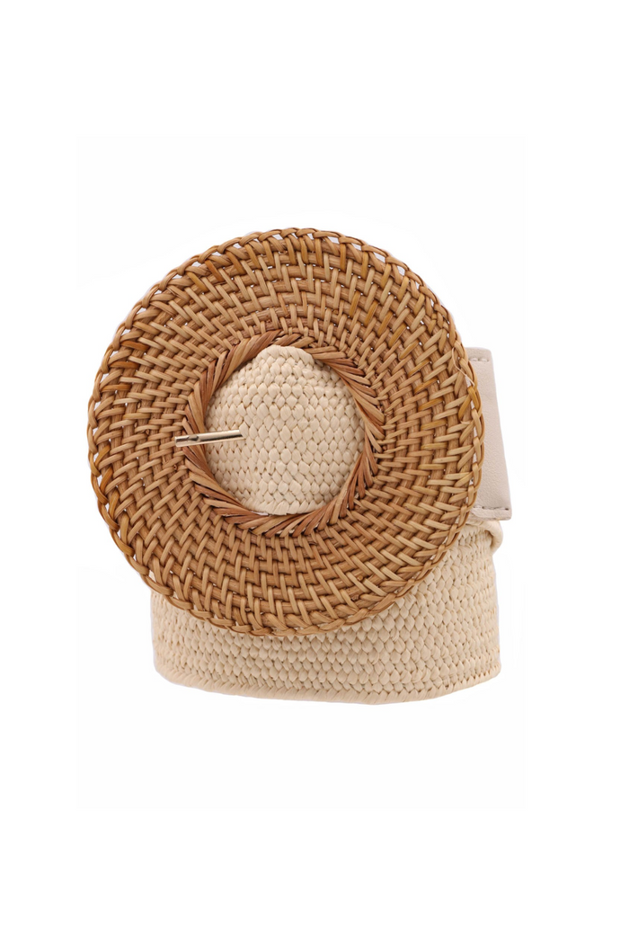 Basket Weave Straw Belt