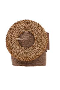 Basket Weave Straw Belt