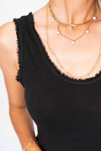 Cotton Tank ~ Raw Edge