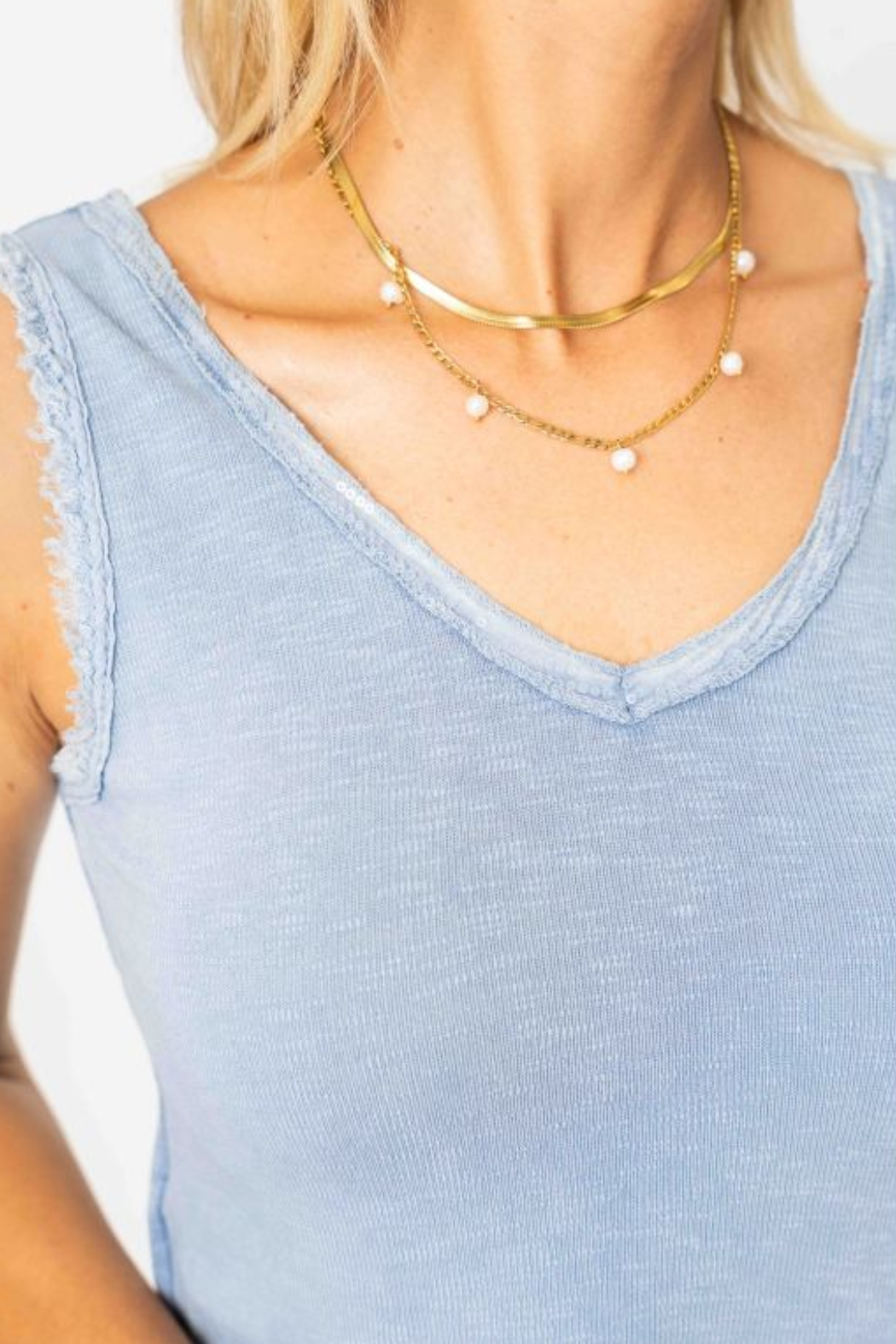 V-Neck Sequins Tank