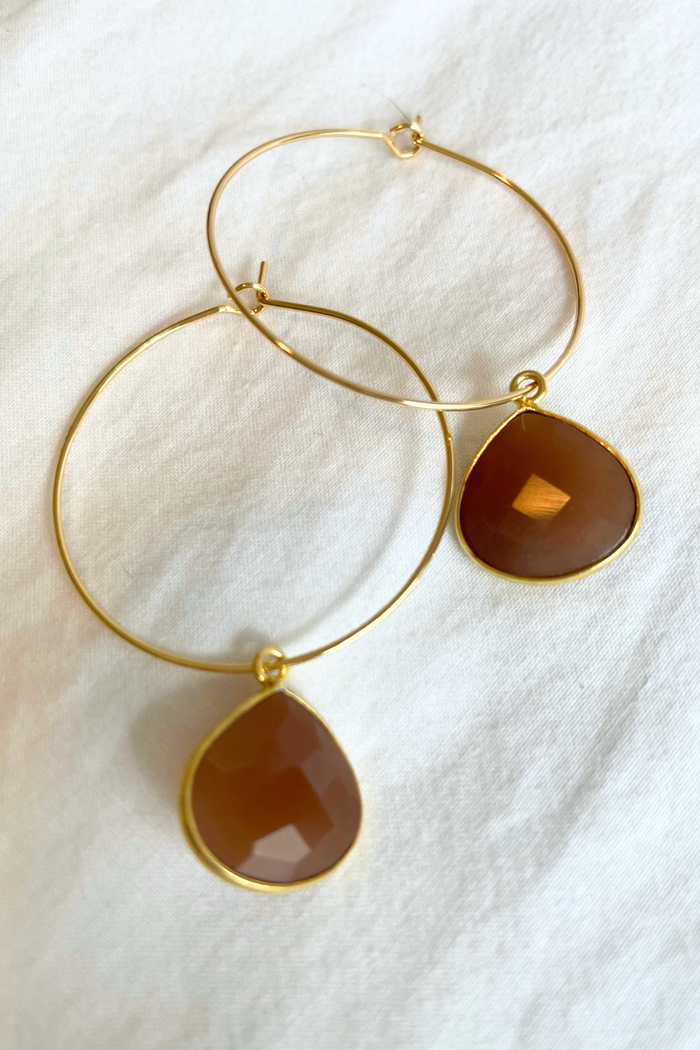1" Mini Hoop ~ Gem Teardrop-Lg