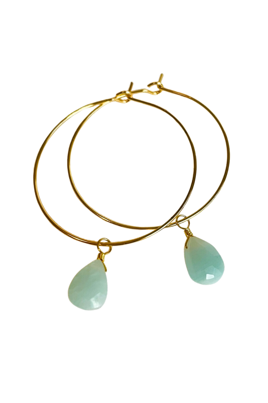 1" Mini Hoops ~ Wire Wrapped Faceted Gemstone
