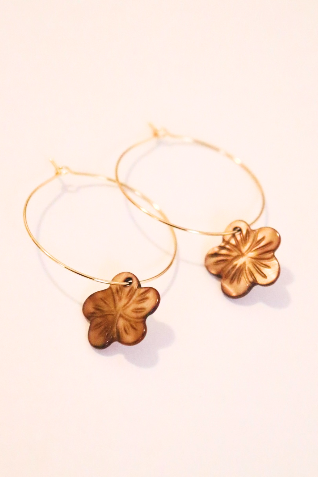 Mini Plumeria Hoop Earrings