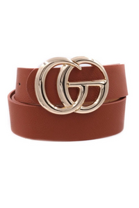 G Vegan Leather Double Buckle Belt