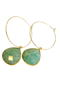 1" Mini Hoop - 20 MM XL Gemstone Earrings