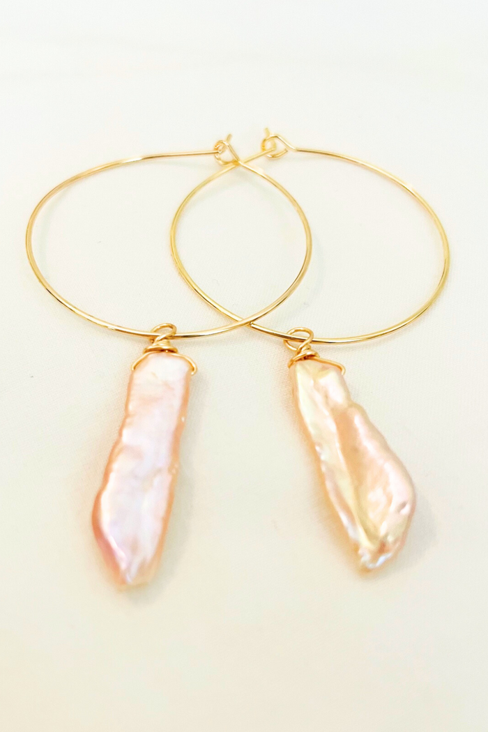 1" Mini Hoops ~ Baroque Pearl - LG