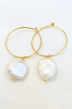 14K Gold-filled/White Round