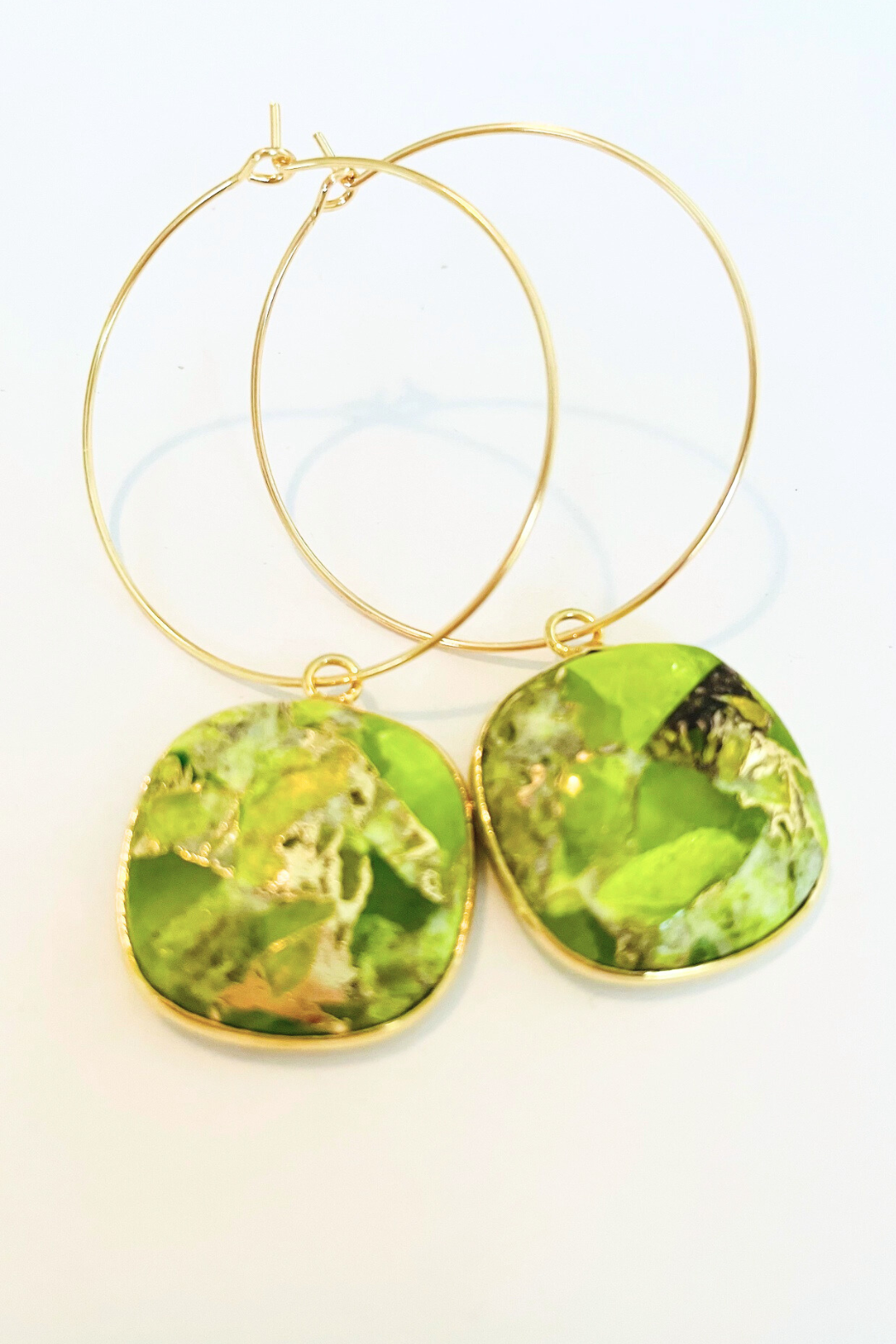 1" Mini Hoops ~ Mojave Copper Jade -LG