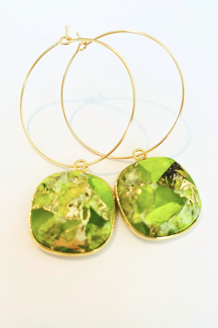 1" Mini Hoops ~ Mojave Copper Jade -LG