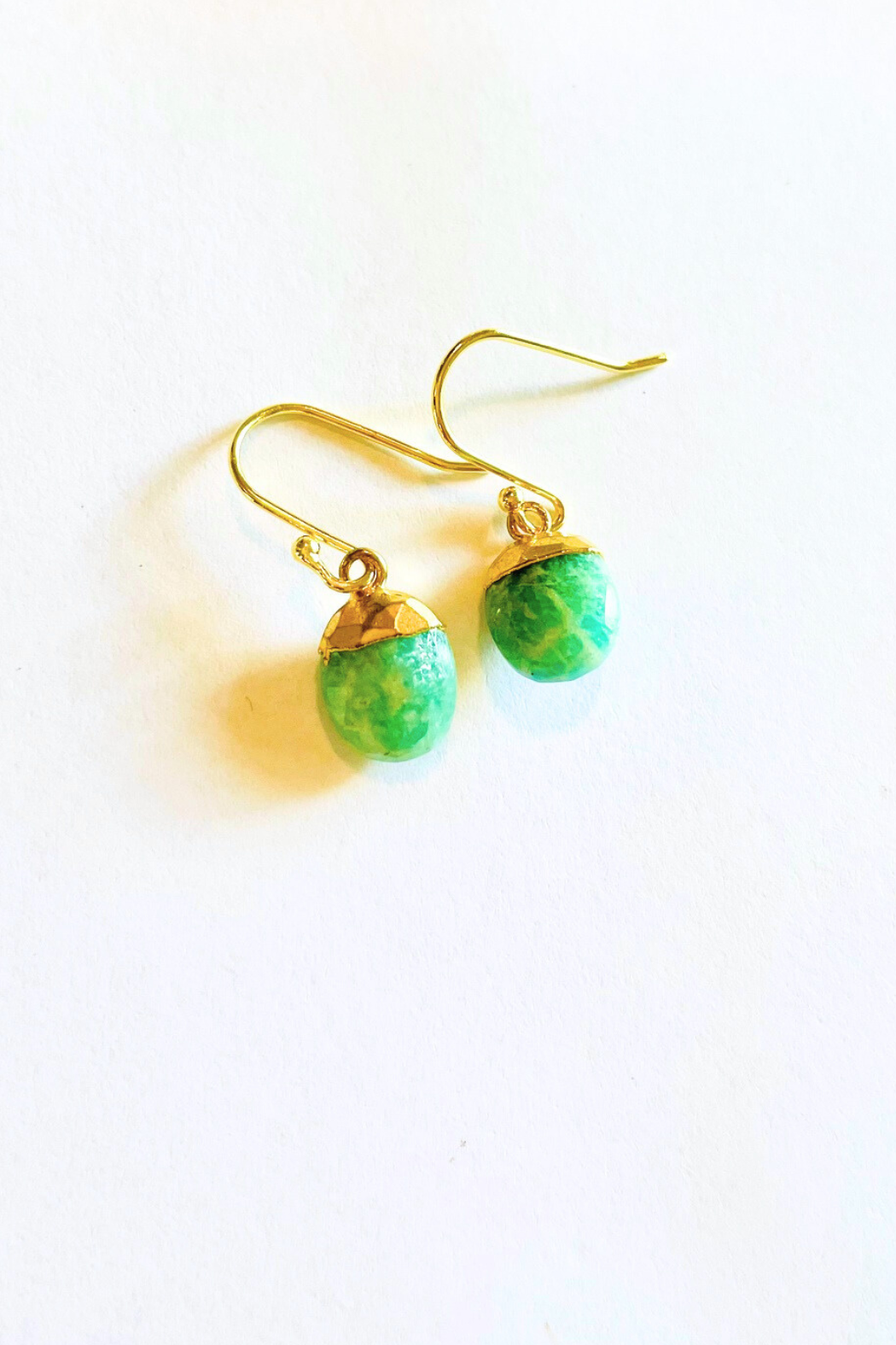 Electroplated Gem Drop Earring ~ Medium