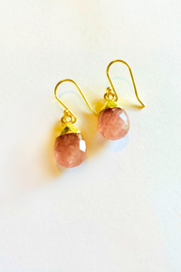 Electroplated Gem Drop Earring ~ Medium