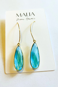10x30 MM XL Gemstone Drop "V" Shape Earrings