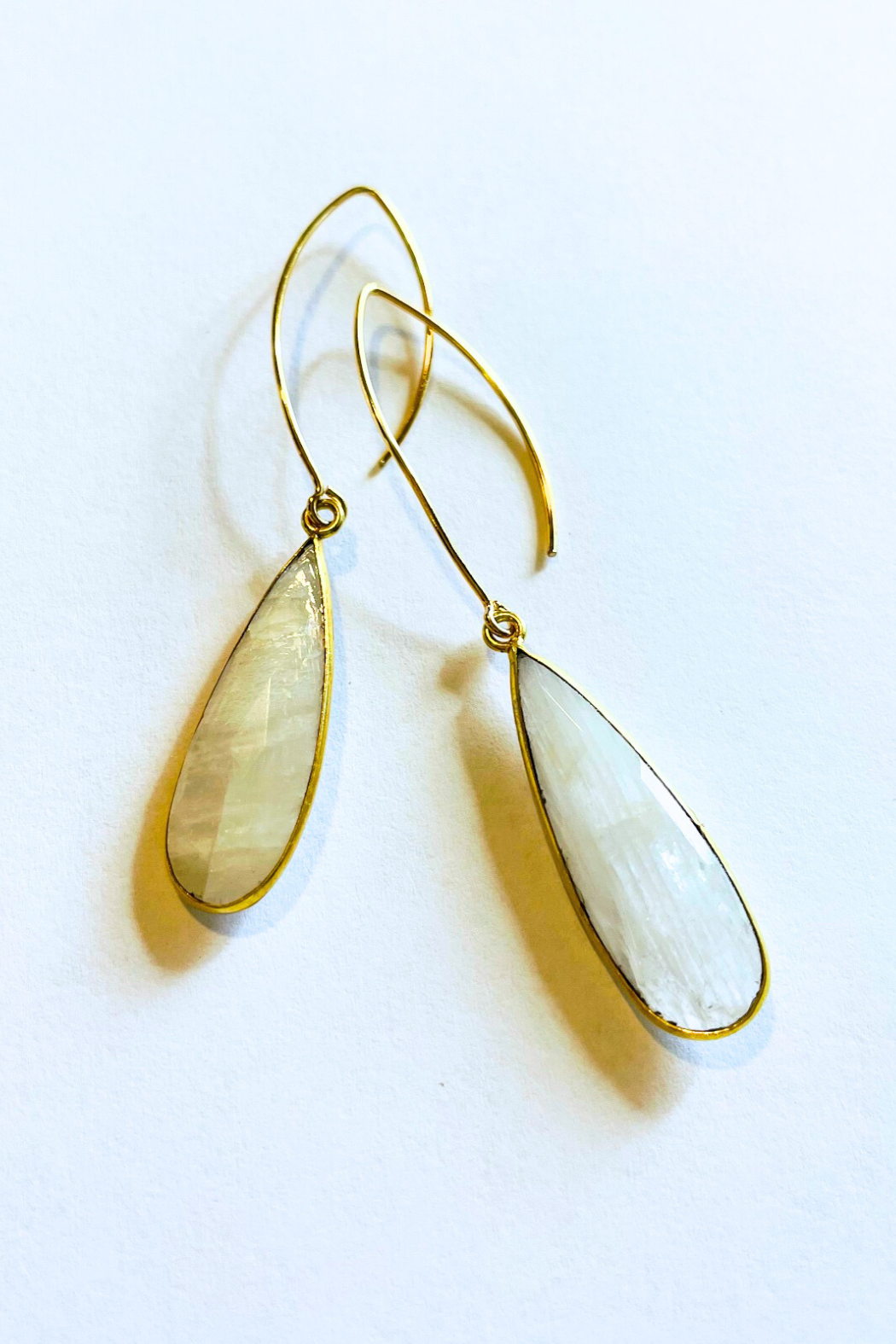 10x30 MM XL Gemstone Drop "V" Shape Earrings