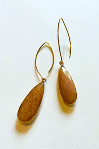 10x30 MM XL Gemstone Drop "V" Shape Earrings