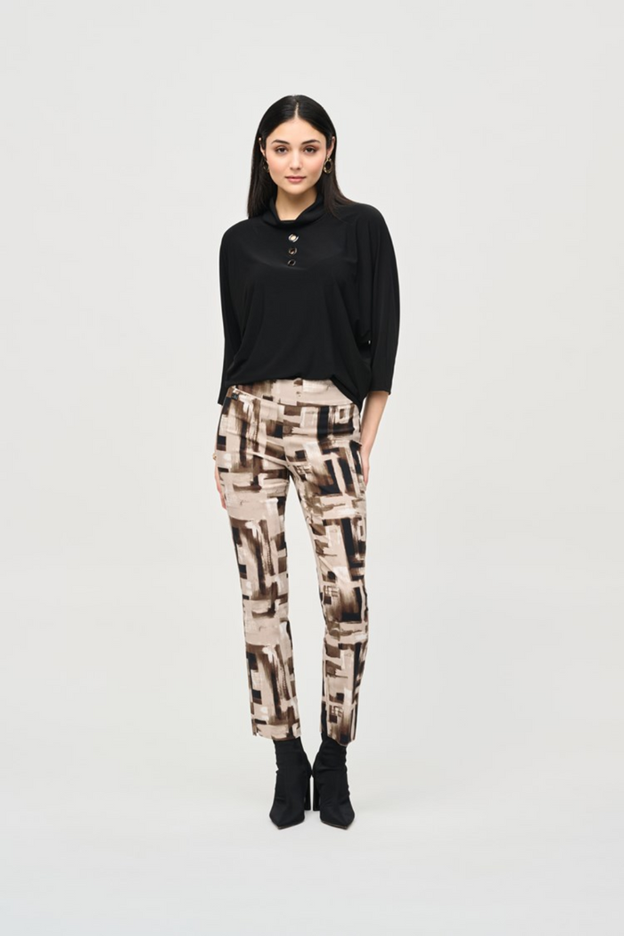 Millennium Abstract Print Slim Pull-On Pants