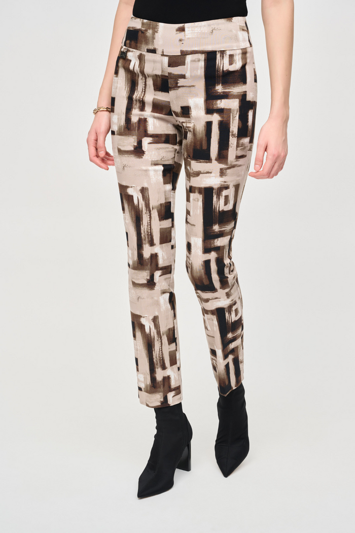 Millennium Abstract Print Slim Pull-On Pants