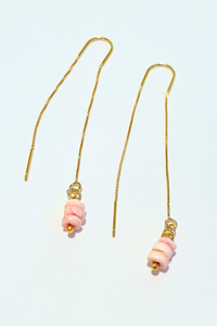 Dainty Stacked Gem Threader Earrings