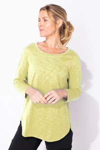 Cotton Slub High-Lo 3/4 Sleeve Tee
