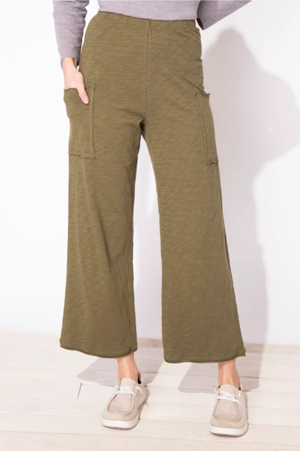 Pull-On Slub Knit Cargo Pant
