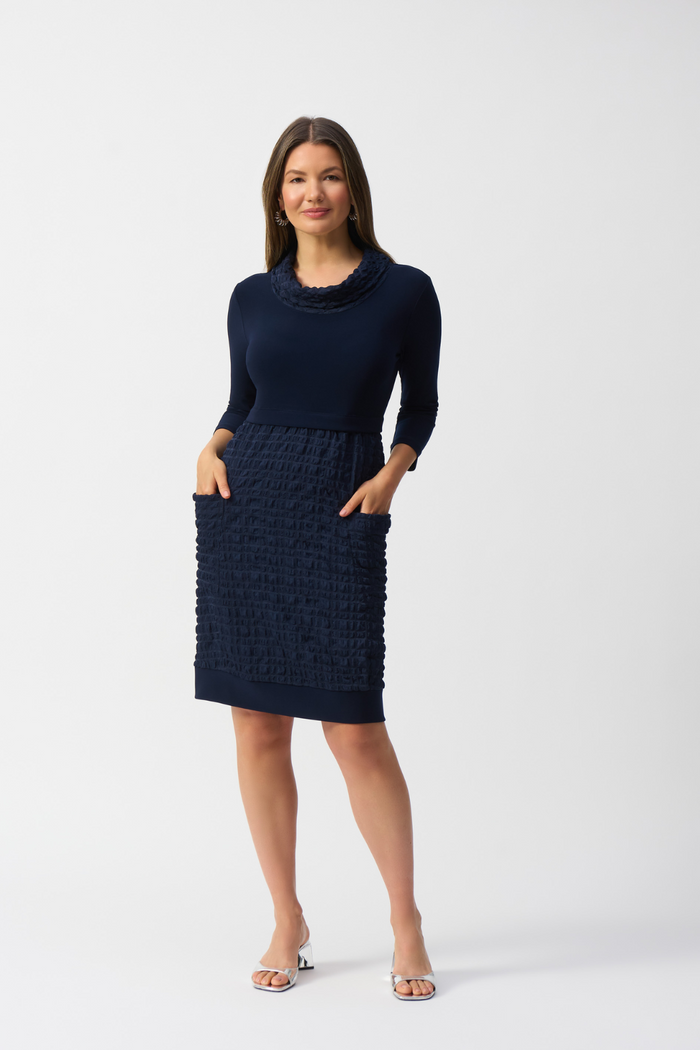 Jacquard And Silky Knit Cocoon Dress