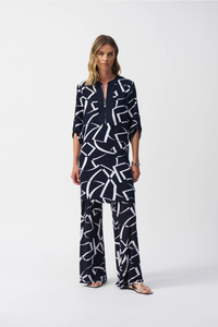 Woven Geometric Print Straight Dress