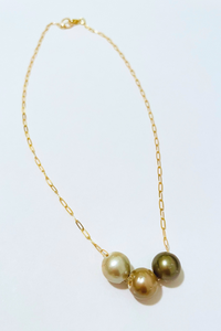 Floating Triple Tahitian Pearl Necklace