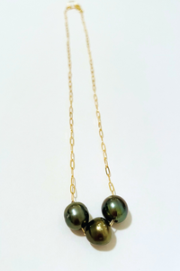 Floating Triple Tahitian Pearl Necklace