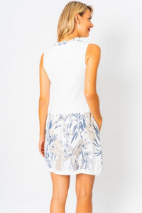 Banana Leaf Linen V-Neck Ruffle Dress