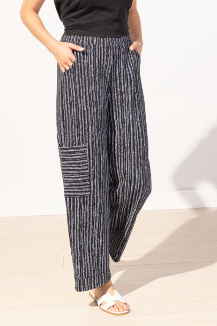 Bali Stripe Cotton Pocket Flood Pant