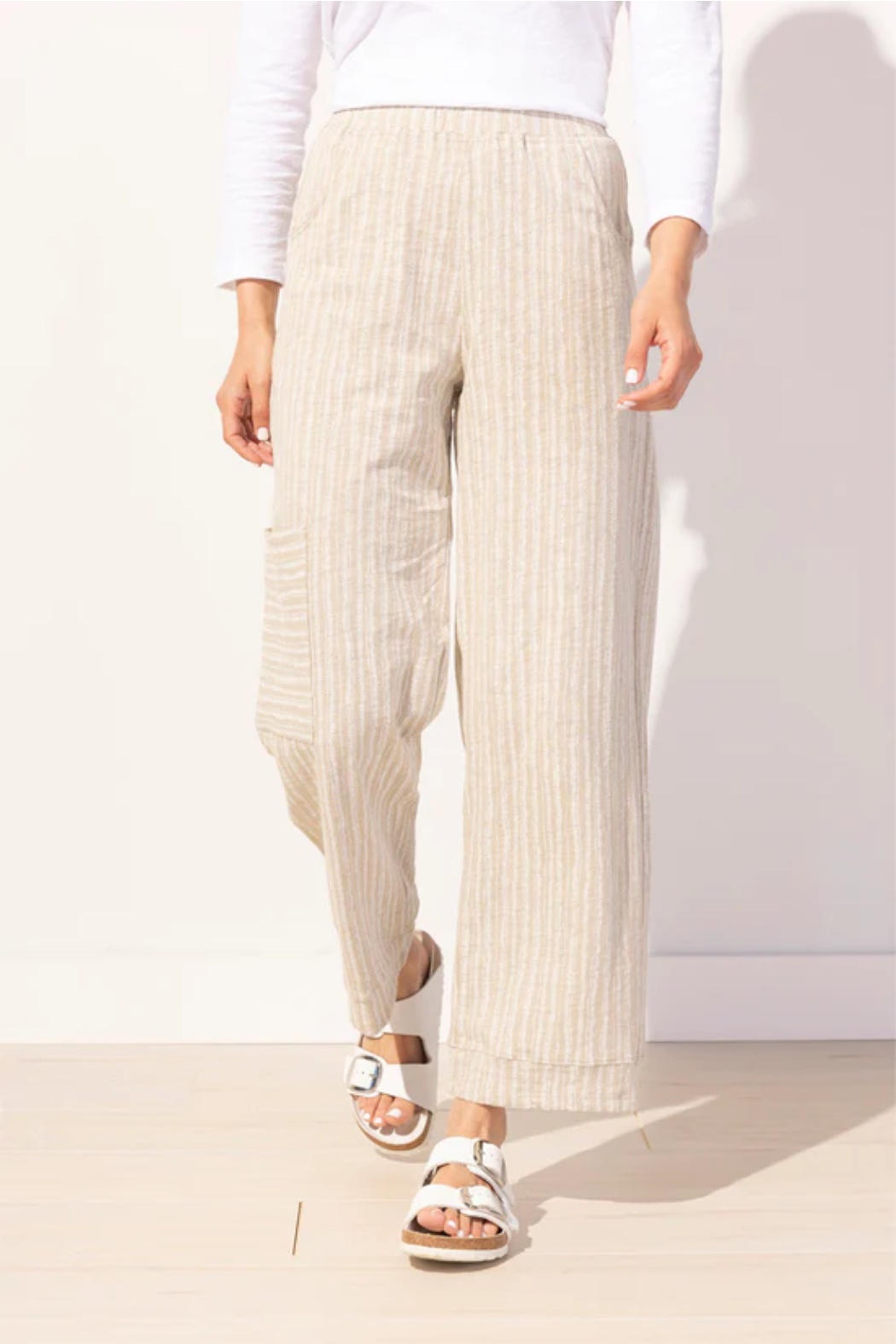 Bali Stripe Cotton Pocket Flood Pant