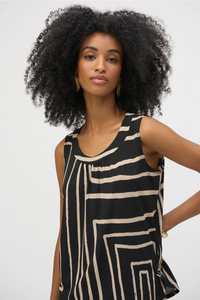 Silky Knit Geometric Print Sleeveless Top