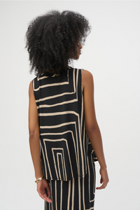 Silky Knit Geometric Print Sleeveless Top