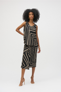 Silky Knit Geometric Print Sleeveless Top