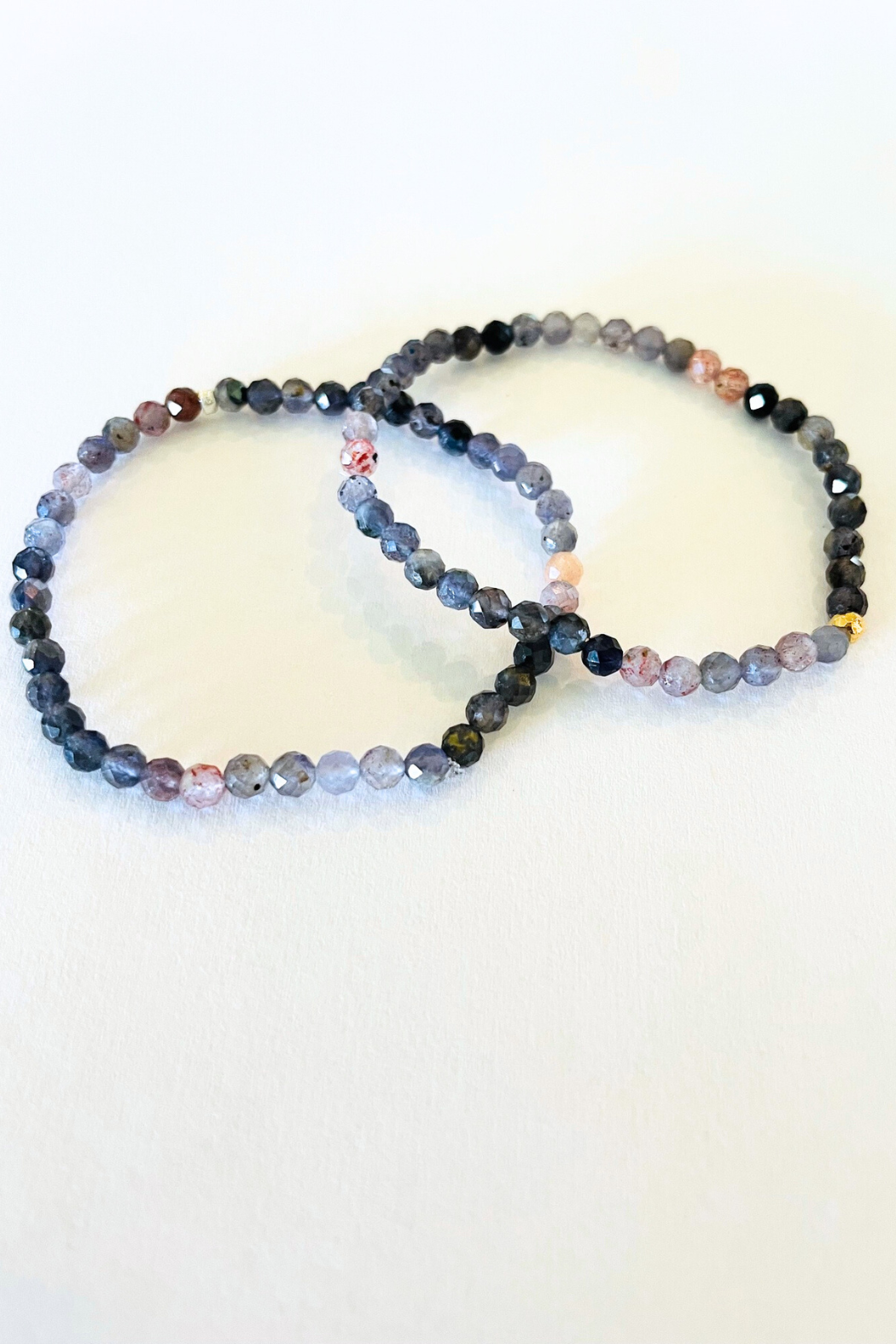 Rare Natural Sunstone Iolite Healing Gem Bracelet - 4MM