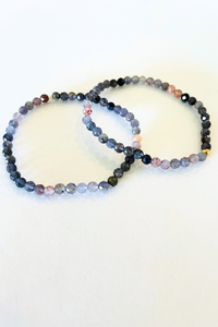 Rare Natural Sunstone Iolite Healing Gem Bracelet - 4MM