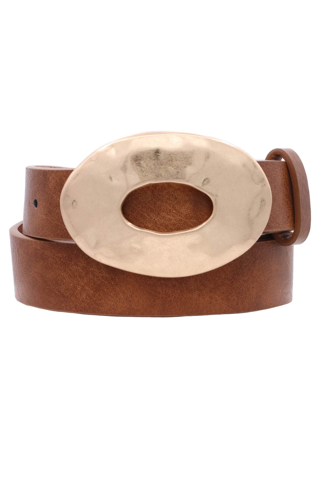 Organic Open Circle Washed Belt - Faux Leather