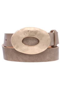 Organic Open Circle Washed Belt - Faux Leather