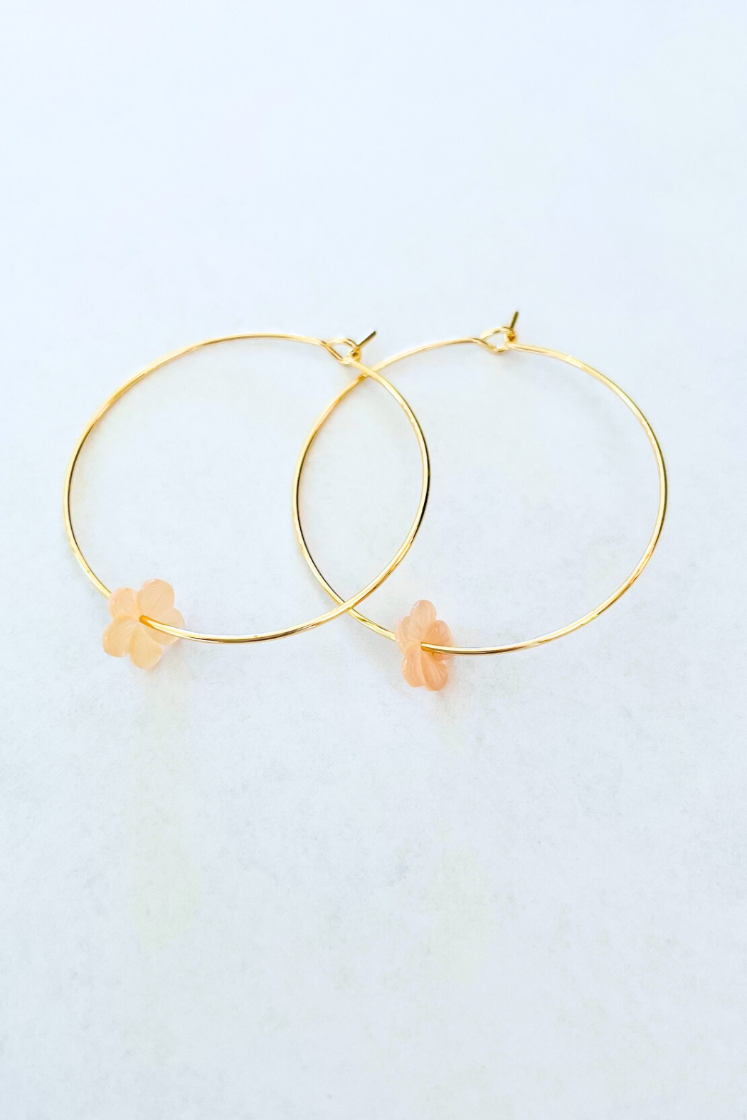 Mini Plumeria Hoop Earrings